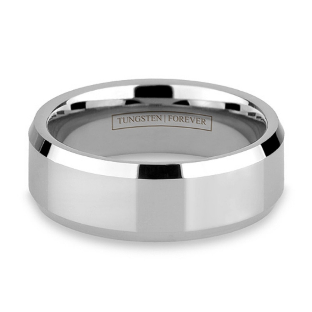 Men's Tungsten World 8mm Beveled Ring